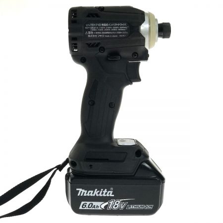  MAKITA マキタ 18V 充電式インパクトドライバー TD171DGX ブラック 充電器・充電池2個・ケース付