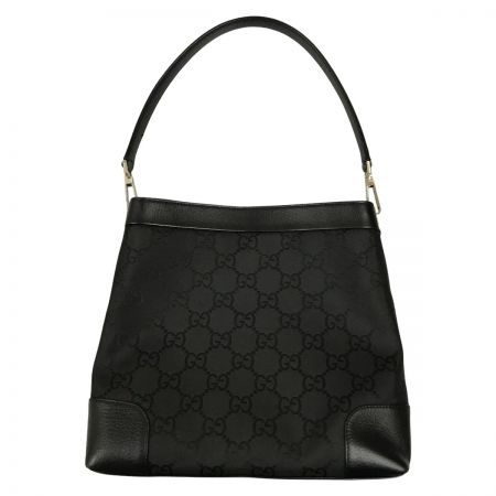  GUCCI グッチ ワンショルダーバッグ GG柄 ナイロン×レザー 143745 ブラック