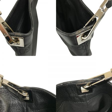  GUCCI グッチ ワンショルダーバッグ GG柄 ナイロン×レザー 143745 ブラック