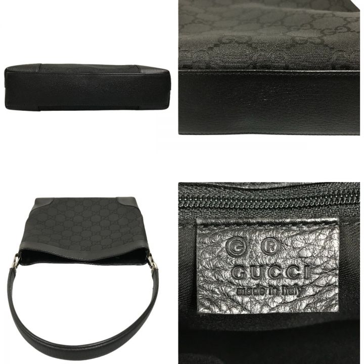 GUCCI グッチ ワンショルダーバッグ GG柄 ナイロン×レザー 143745 ブラック｜中古｜なんでもリサイクルビッグバン