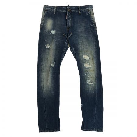  Dsquared2 ディースクエアード ダメージ加工デニムパンツ S71LA0435 インディゴ メンズ46