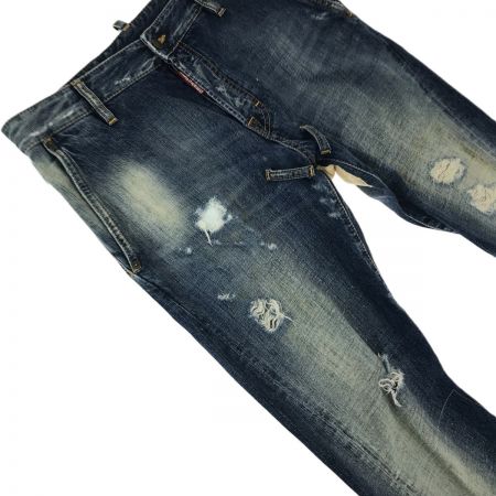  Dsquared2 ディースクエアード ダメージ加工デニムパンツ S71LA0435 インディゴ メンズ46
