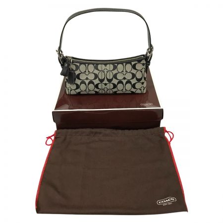  COACH コーチ ワンショルダーバッグ シグネチャー キャンバス レザー 6371 グレー×ネイビー