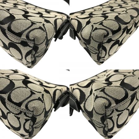  COACH コーチ ワンショルダーバッグ シグネチャー キャンバス レザー 6371 グレー×ネイビー