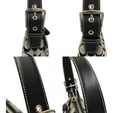  COACH コーチ ワンショルダーバッグ シグネチャー キャンバス レザー 6371 グレー×ネイビー