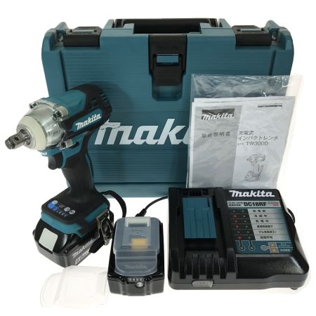  MAKITA マキタ 充電式インパクトレンチ 18V TW300DRGX ブルー 充電器・充電池2個・ケース付