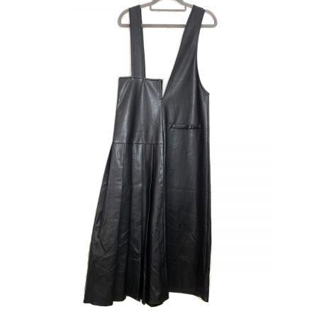  ESICA エシカ アシンメトリー エコレザー ジャンパースカート ブラック Mサイズ