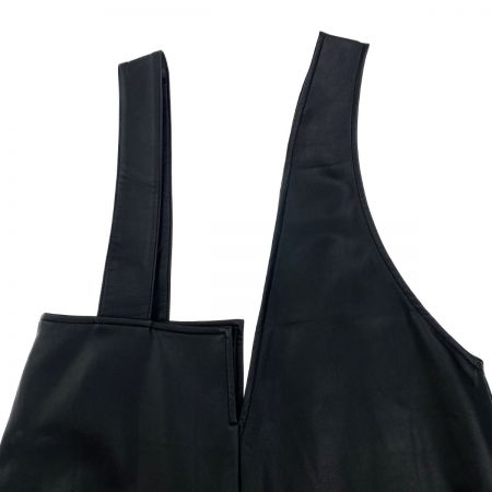  ESICA エシカ アシンメトリー エコレザー ジャンパースカート ブラック Mサイズ