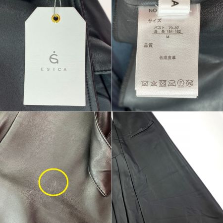  ESICA エシカ アシンメトリー エコレザー ジャンパースカート ブラック Mサイズ