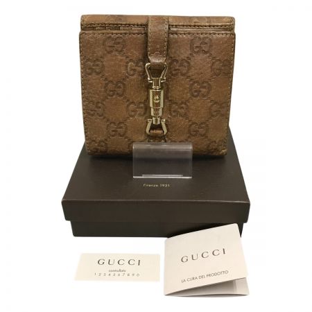  GUCCI グッチ グッチシマ ニュージャッキー 2つ折り財布 ジャンク品 220354 ブラウン