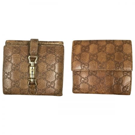  GUCCI グッチ グッチシマ ニュージャッキー 2つ折り財布 ジャンク品 220354 ブラウン