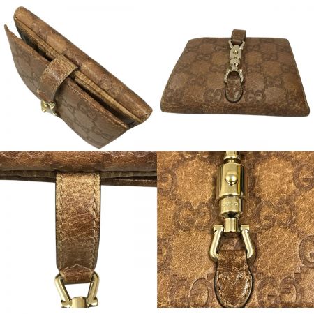  GUCCI グッチ グッチシマ ニュージャッキー 2つ折り財布 ジャンク品 220354 ブラウン
