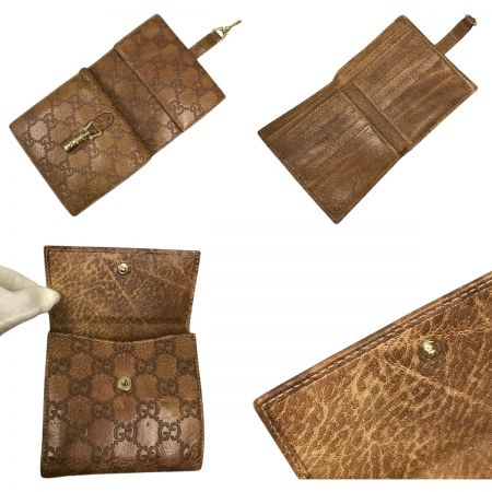  GUCCI グッチ グッチシマ ニュージャッキー 2つ折り財布 ジャンク品 220354 ブラウン