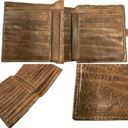  GUCCI グッチ グッチシマ ニュージャッキー 2つ折り財布 ジャンク品 220354 ブラウン