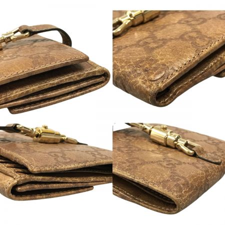  GUCCI グッチ グッチシマ ニュージャッキー 2つ折り財布 ジャンク品 220354 ブラウン