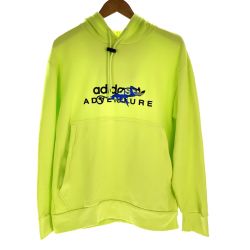 ## adidas アディダス パーカー アドベンチャービッグロゴフード GN2344 黄緑 Mサイズ Bランク