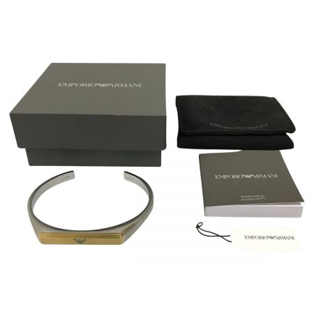  EMPORIO ARMANI エンポリオアルマーニ バングル ブレスレット シルバー×ゴールド