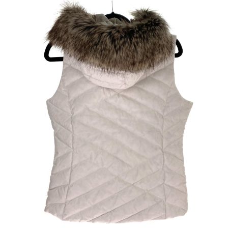  Eddie Bauer エディーバウアー ダウンベスト フード付 ホワイト Sサイズ レディース