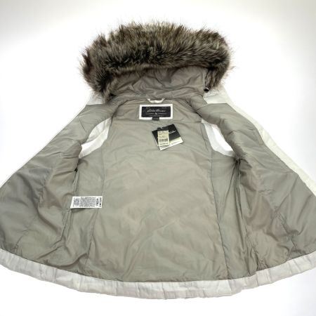  Eddie Bauer エディーバウアー ダウンベスト フード付 ホワイト Sサイズ レディース