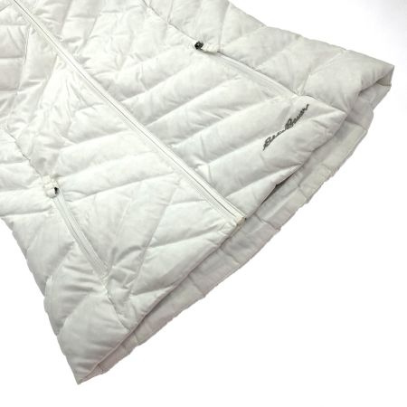  Eddie Bauer エディーバウアー ダウンベスト フード付 ホワイト Sサイズ レディース