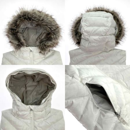  Eddie Bauer エディーバウアー ダウンベスト フード付 ホワイト Sサイズ レディース