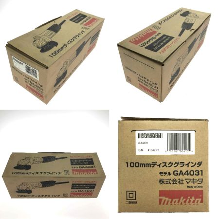  MAKITA マキタ 100mm ディスクグラインダ GA4031 100v