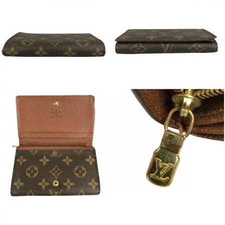  LOUIS VUITTON ルイヴィトン モノグラム ポルト モネ・ビエ トレゾール 2つ折り財布 ジャンク品 M61730 ブラウン