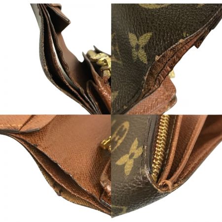  LOUIS VUITTON ルイヴィトン モノグラム ポルト モネ・ビエ トレゾール 2つ折り財布 ジャンク品 M61730 ブラウン