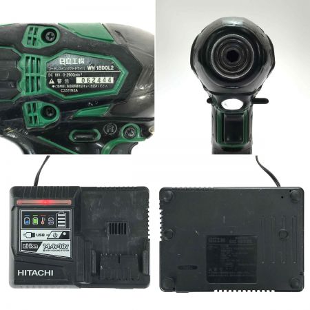  HITACHI 日立 18V 充電式インパクトドライバー WH18DDL2 グリーン 充電器・充電池2個・ケース付