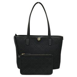 ## TORY BURCH トリーバーチ Tモノグラム スモールジップトートバッグ ブラック Cランク