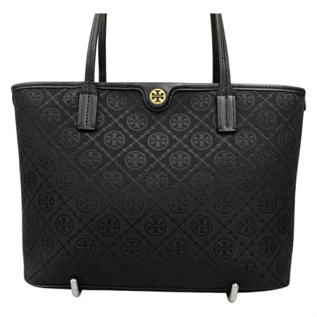  TORY BURCH トリーバーチ Tモノグラム スモールジップトートバッグ ブラック