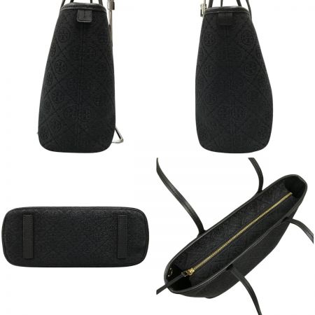  TORY BURCH トリーバーチ Tモノグラム スモールジップトートバッグ ブラック