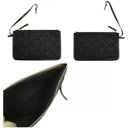  TORY BURCH トリーバーチ Tモノグラム スモールジップトートバッグ ブラック