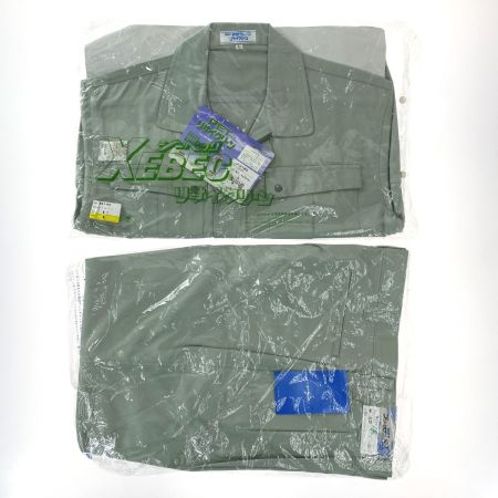  XEBEC ジーベック 作業着 上下セット 長袖 上Lサイズ・下85cm メンズ モスグリーン (1)