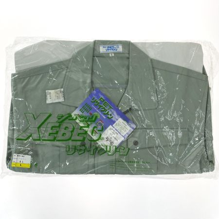  XEBEC ジーベック 作業着 上下セット 長袖 上Lサイズ・下85cm メンズ モスグリーン (1)