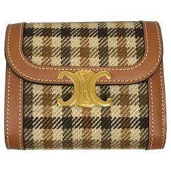 ## CELINE セリーヌ スモール トリオンフ ウォレット 3つ折り財布 10D782EN9.14ML ブラウン系 Aランク