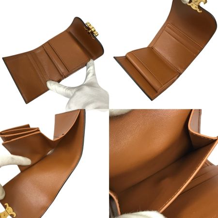  CELINE セリーヌ スモール トリオンフ ウォレット 3つ折り財布 10D782EN9.14ML ブラウン系