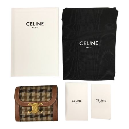  CELINE セリーヌ スモール トリオンフ ウォレット 3つ折り財布 10D782EN9.14ML ブラウン系