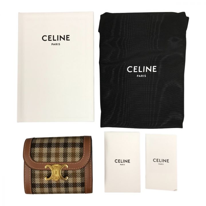 CELINE セリーヌ スモール トリオンフ ウォレット 3つ折り財布 10D782EN9.14ML ブラウン系｜中古｜なんでもリサイクルビッグバン