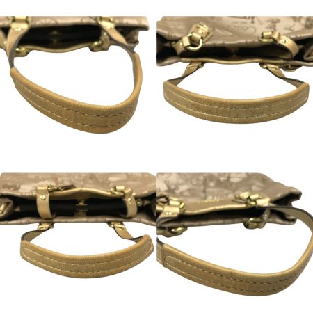  COACH コーチ アシュリーホース キャリッジサテンキャリーオール トートバッグ ジャンク品 F15656 ベージュ×ゴールド