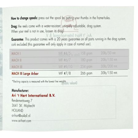  Ari T Hart フライリール マッハ3 Largo Arbor 右巻き