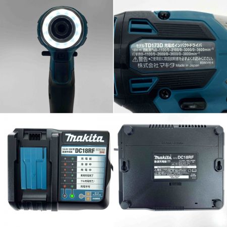  MAKITA マキタ 18V 充電式インパクトドライバ TD173DRGX ブルー 充電器・充電池2個・ケース付