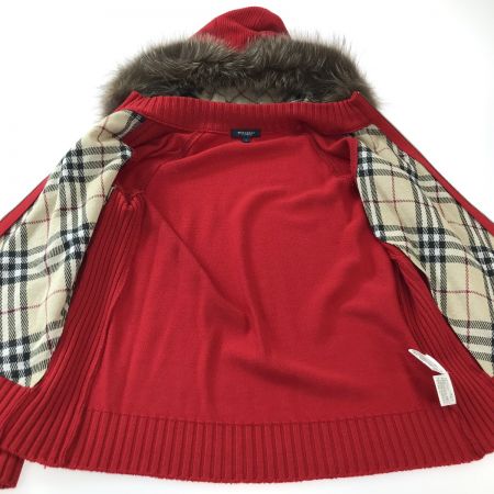  BURBERRY LONDON バーバリーロンドン フルジップカーディガン フード付 FB-080-681-18 レッド