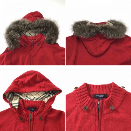  BURBERRY LONDON バーバリーロンドン フルジップカーディガン フード付 FB-080-681-18 レッド