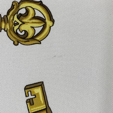  HERMES エルメス カレ90 鍵柄 大判シルクスカーフ オリーブ