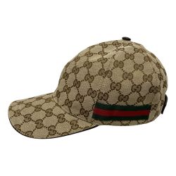 ## GUCCI グッチ GGキャンバス シェリーライン ベースボールキャップ Sサイズ(57cm) 200035 Bランク