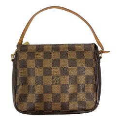 ## LOUIS VUITTON ルイヴィトン ダミエ トゥルースメイクアップ アクセサリーポーチ ジャンク品 N51982 ブラウン Dランク