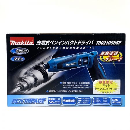  MAKITA マキタ 充電式ペンインパクトドライバ 7.2V TD021DSHSP 未使用品 ビット3本付き