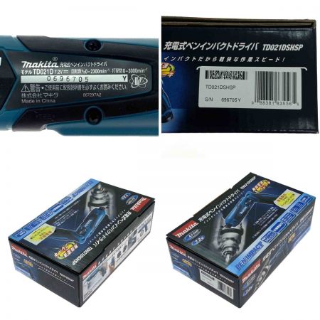 MAKITA マキタ 充電式ペンインパクトドライバ 7.2V TD021DSHSP 未使用品 ビット3本付き