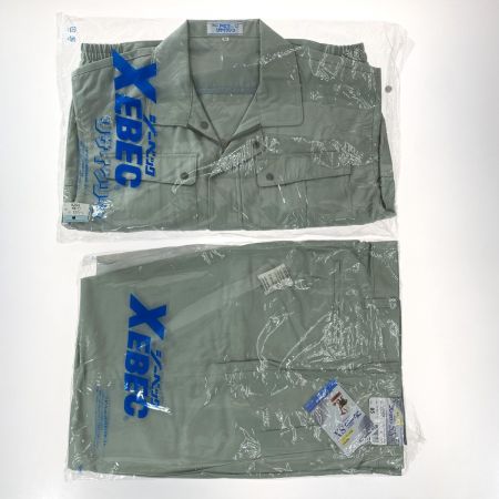  XEBEC ジーベック 作業着 上下セット 長袖 上Lサイズ・下85cm メンズ モスグリーン (9)
